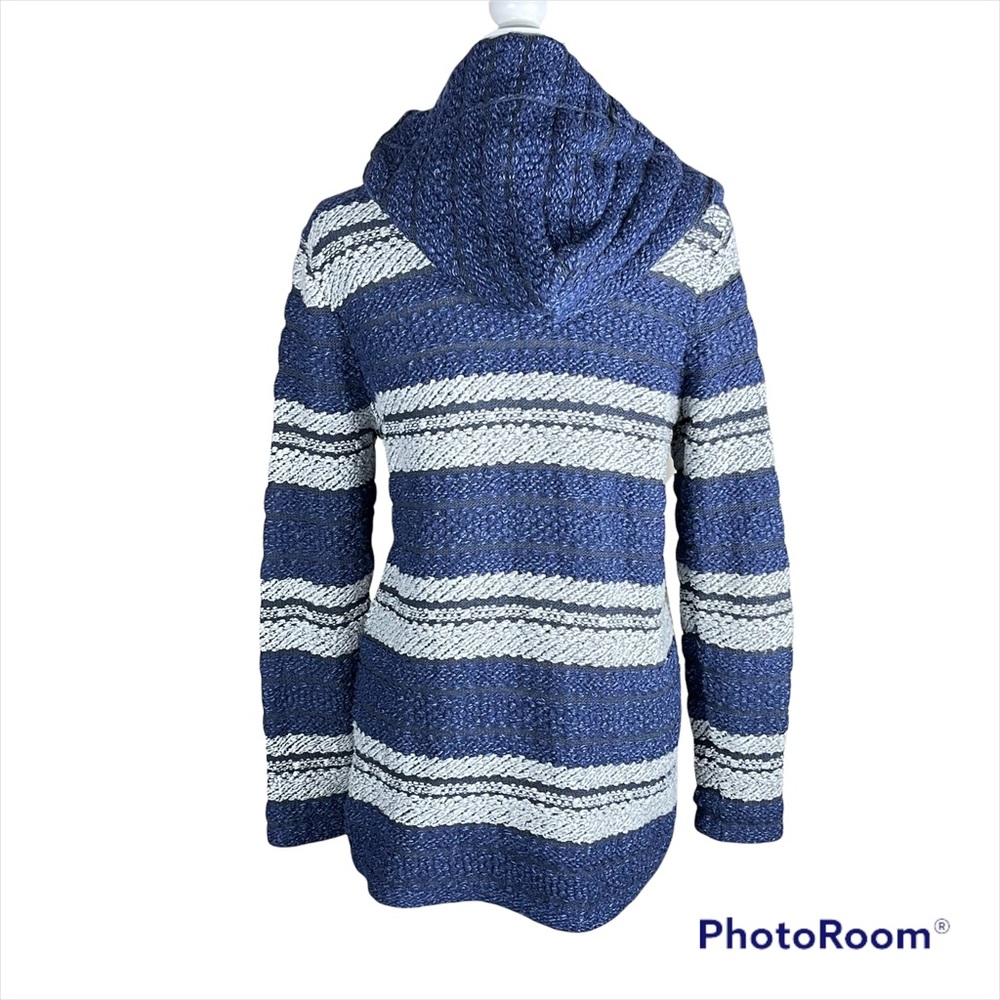 Chaps Indigo Textured Knit Toggle Button Hooded J… - image 5
